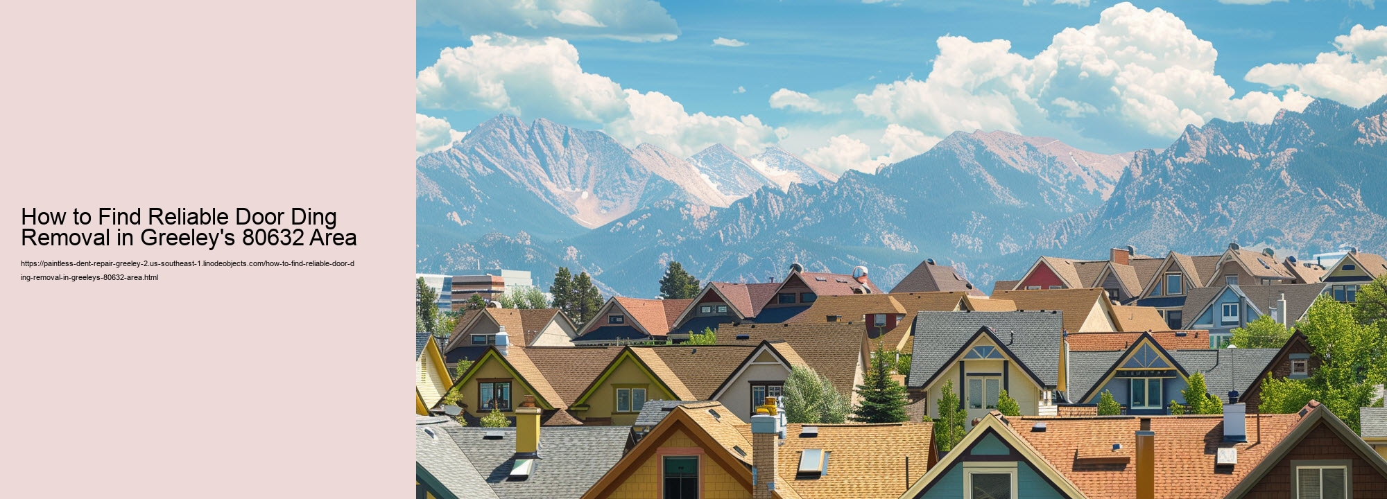 How to Find Reliable Door Ding Removal in Greeley's 80632 Area